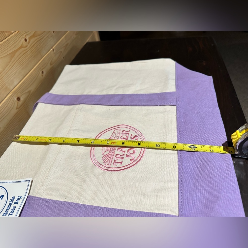 BNWT 2026 Trader Joe’s large lavender canvas tote bag - Picture 3 of 3